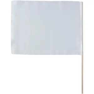 サテン大旗 ホワイト 旗:W59×H44ｃｍ 旗竿:75ｃｍ（φ12ｍｍ）
